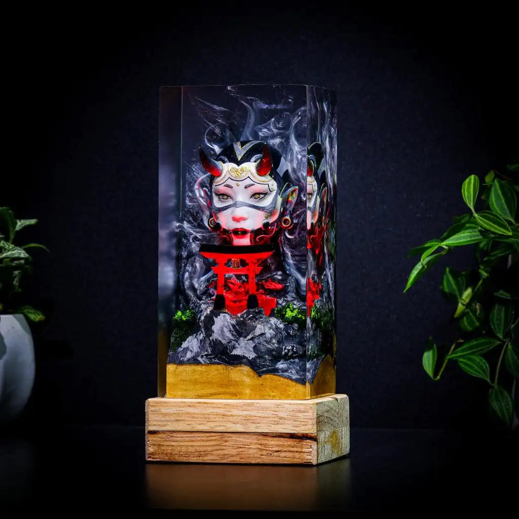 Girl Oni Mask and Torii Gate