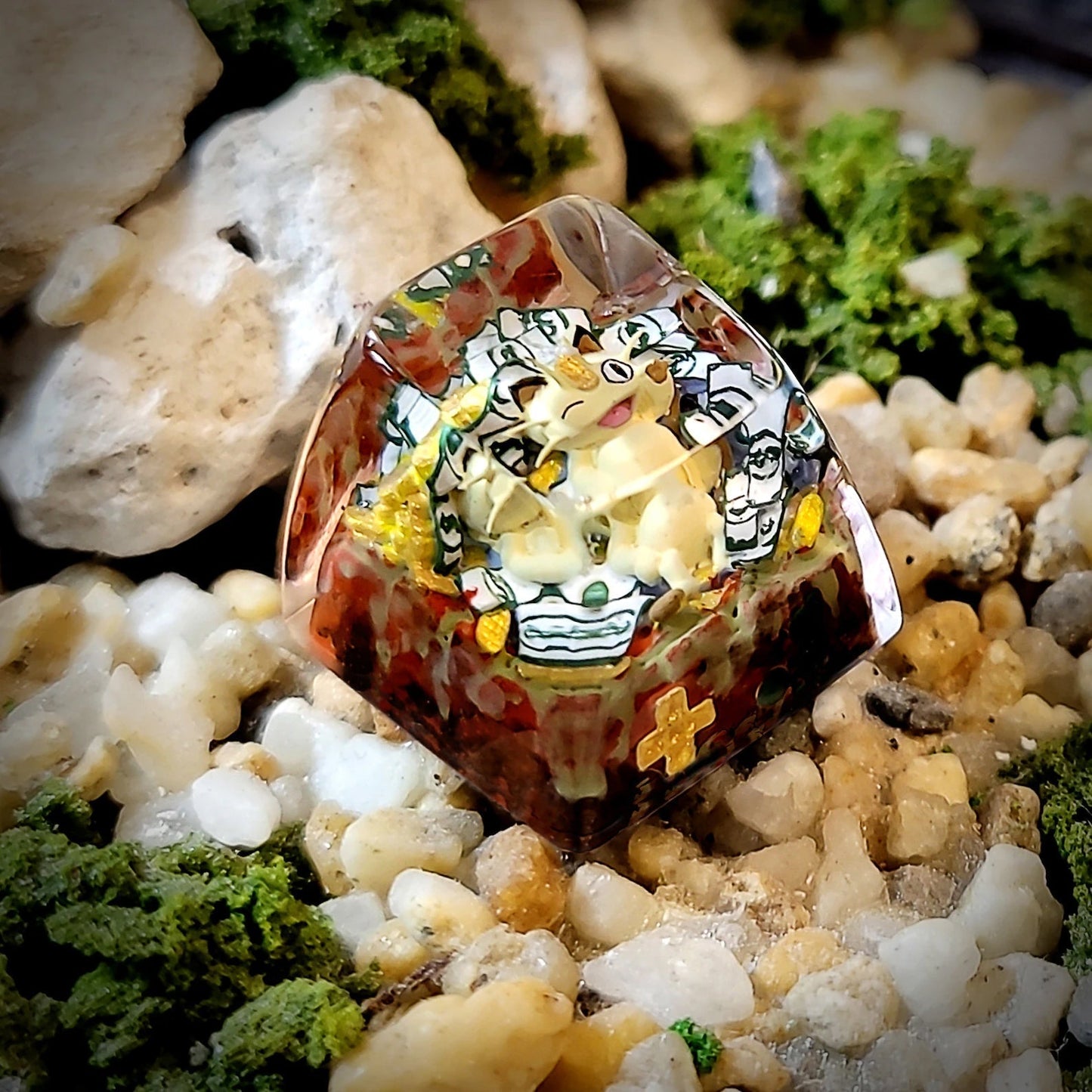 Pokemon Meowth Artisan Keycaps