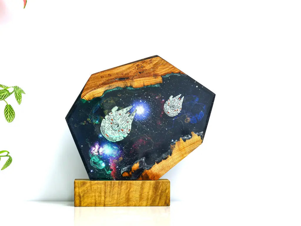Universe Astronaut Moon Star Wars Millennium Falcon Galaxy Diorama