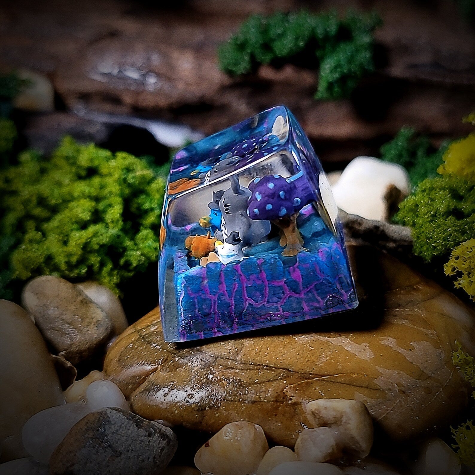Totoro Halloween Artisan Keycaps Epoxy Resin - ArtFIGU