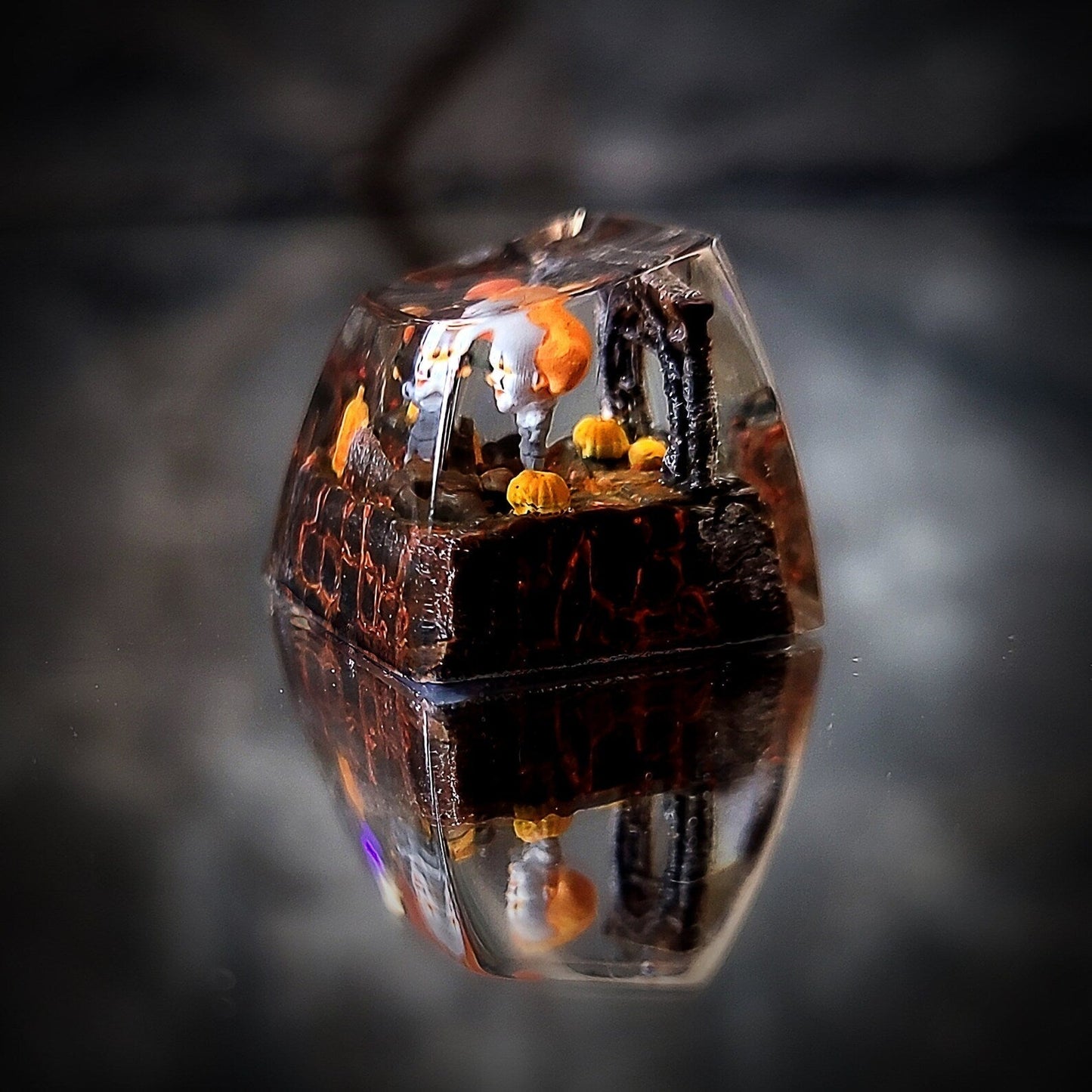 Pennywise The Clown IT Halloween Artisan Keycaps Epoxy Resin - ArtFIGU
