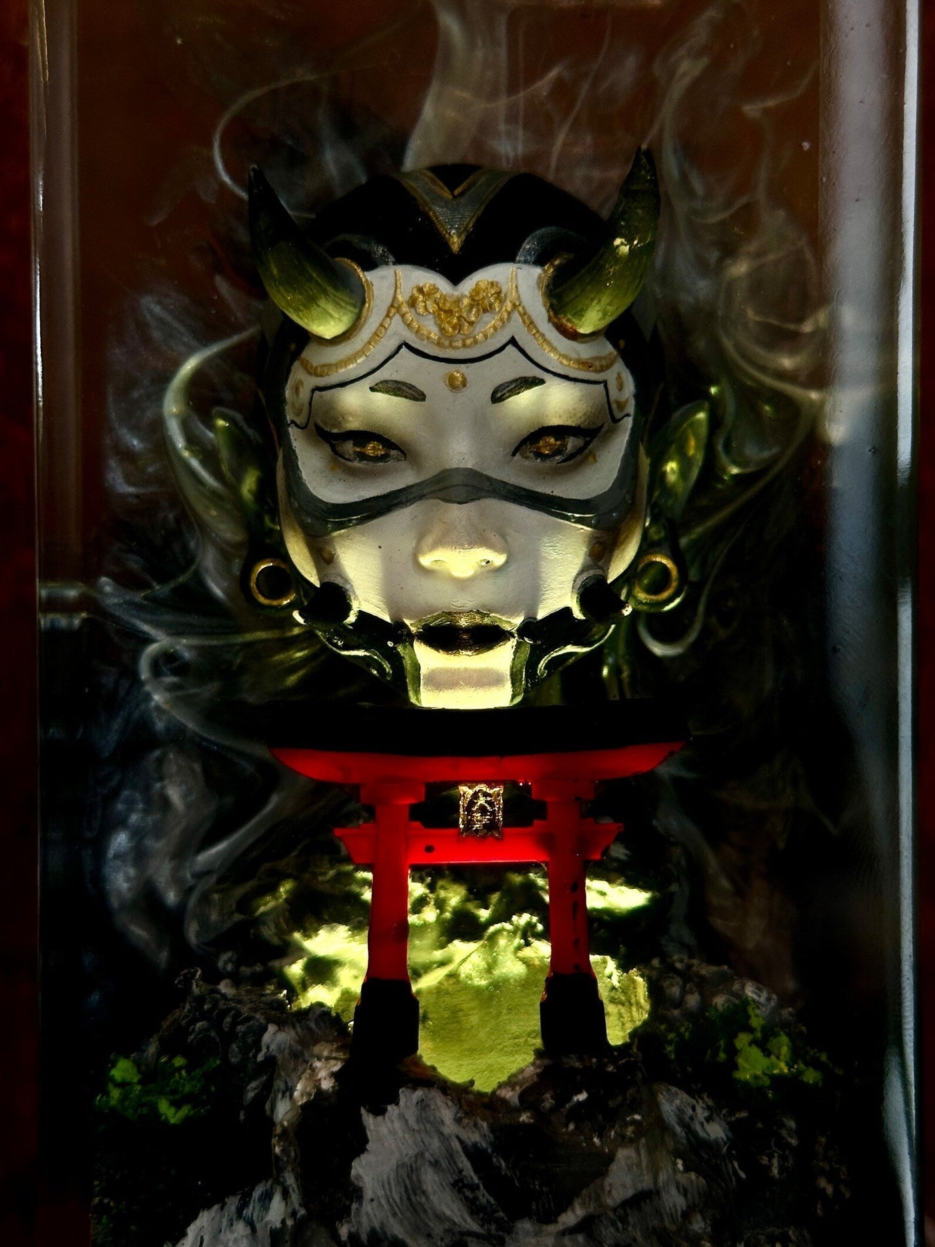 Girl Oni Mask and Torii Gate