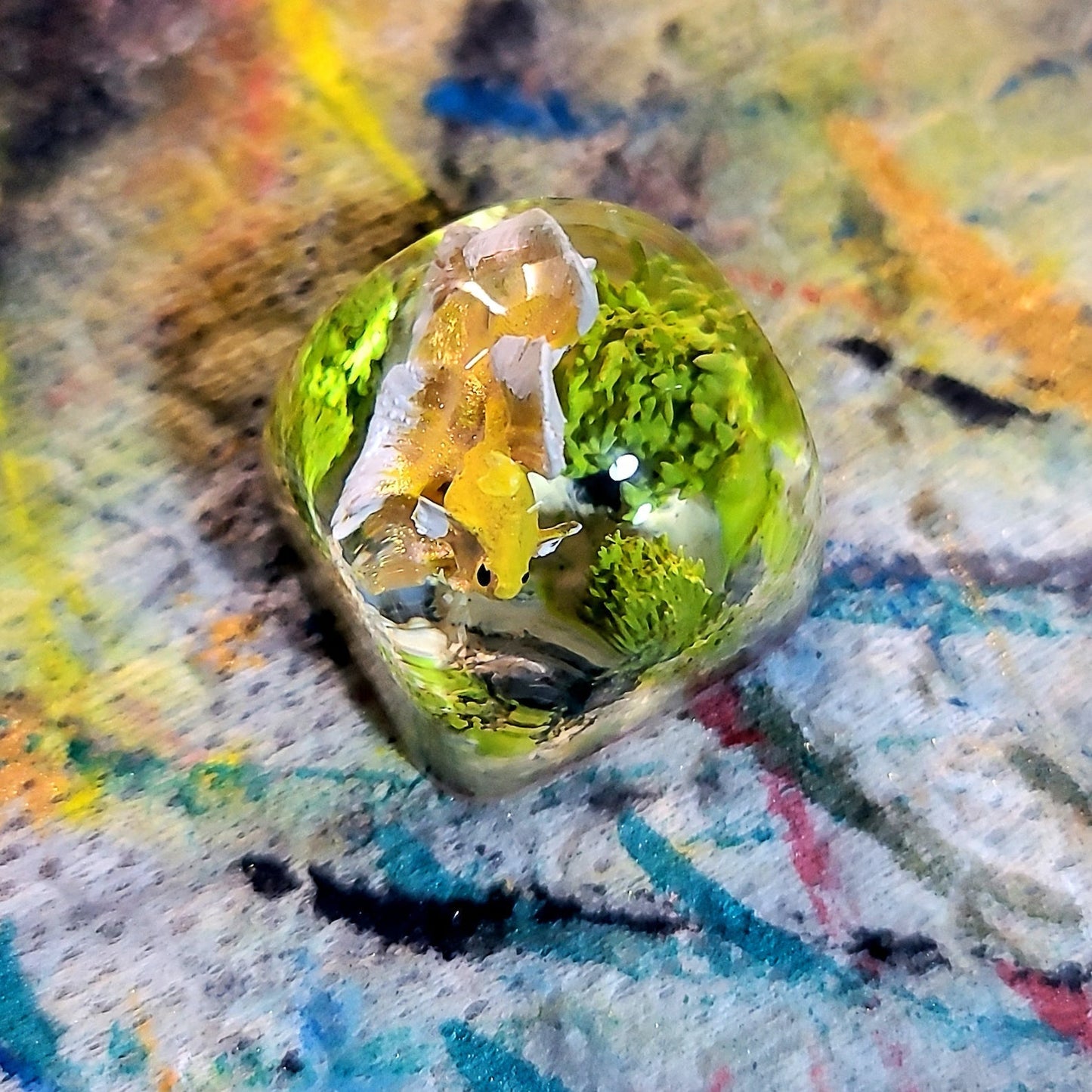 Siamese Fighting Fish Betta Artisan Keycaps Epoxy Resin - ArtFIGU