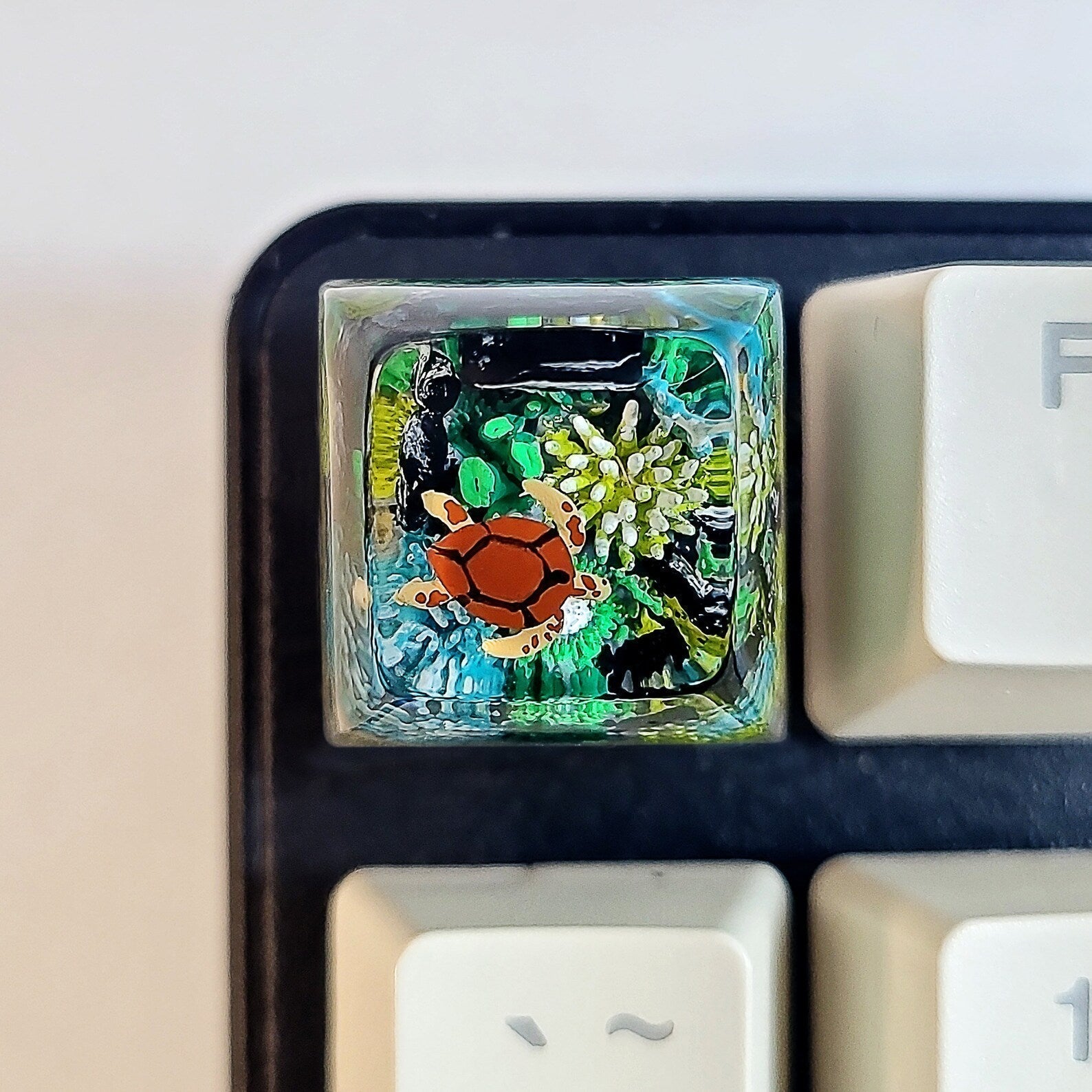Turtle Coral Undersea Ocean Artisan Keycaps Epoxy Resin - ArtFIGU