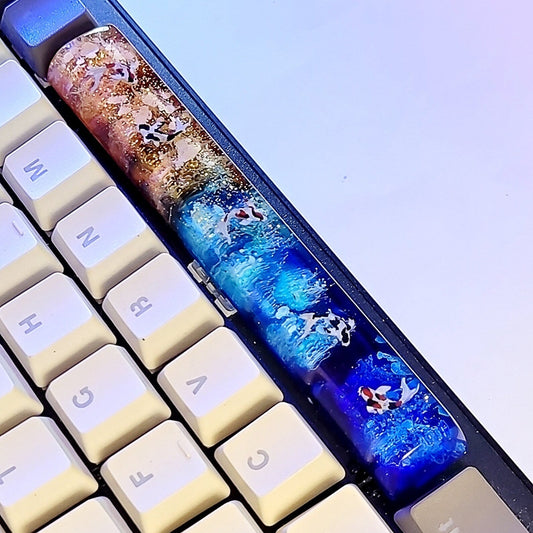 Koi Fish Spacebar Artisan Keycaps Epoxy Resin - ArtFIGU