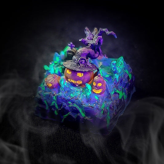 Pumpkin Witch Hat Halloween Artisan Keycaps Epoxy Resin - ArtFIGU