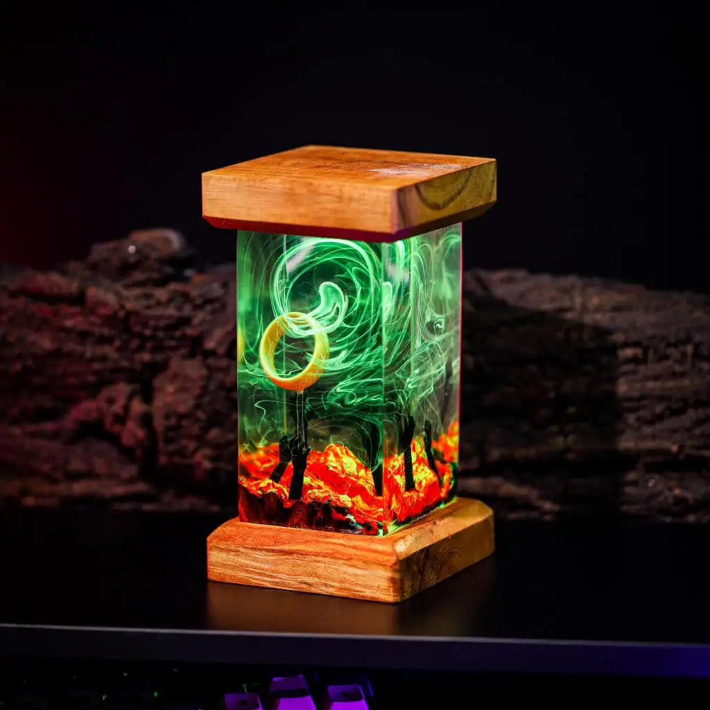 LOTR Lord Of Rings The One Ring Longing Hands Epoxy Resin Lamp - ArtFIGU