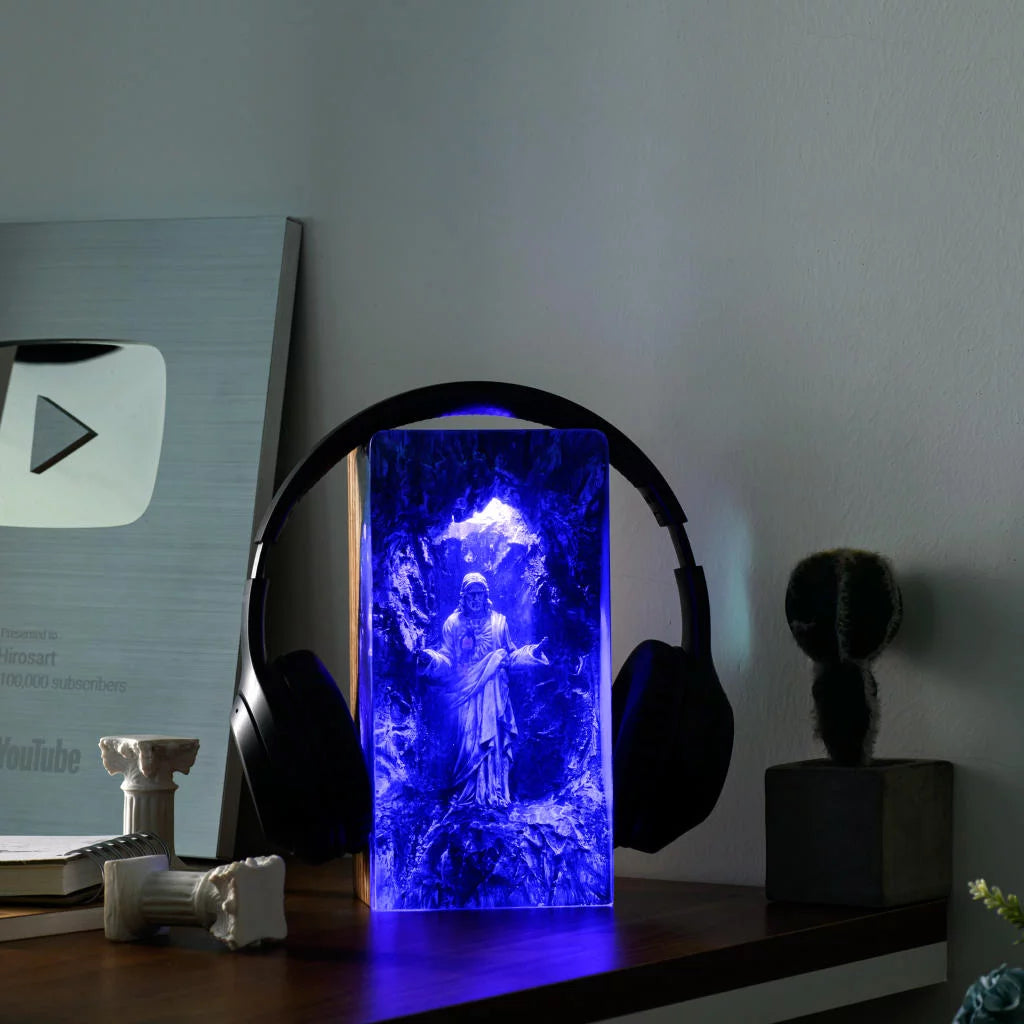 Jesus Headphone Stand Epoxy Resin Lamp, Night Light - ArtFIGU