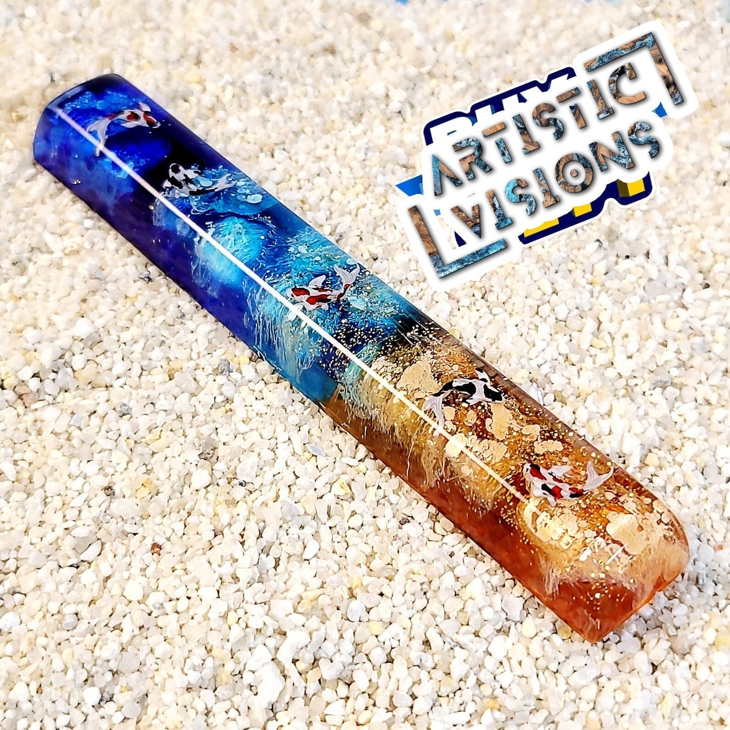 Koi Fish Spacebar Artisan Keycaps Epoxy Resin - ArtFIGU