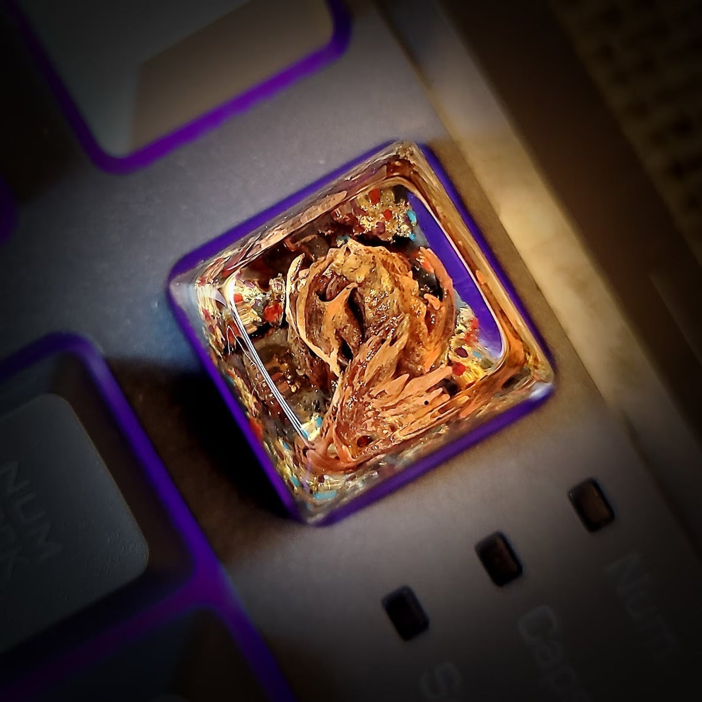 LOTR Lord Of Rings Smaug Dragon Artisan Keycaps Epoxy Resin - ArtFIGU