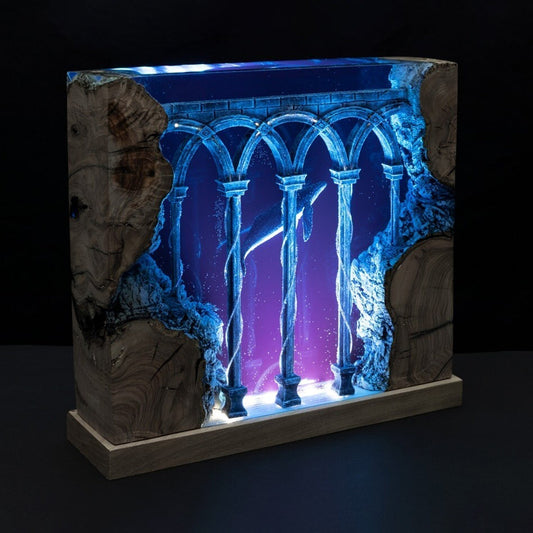 Humpback Whales In Ancient Ruins - High Quality Epoxy Resin Lamp - ArtFIGU