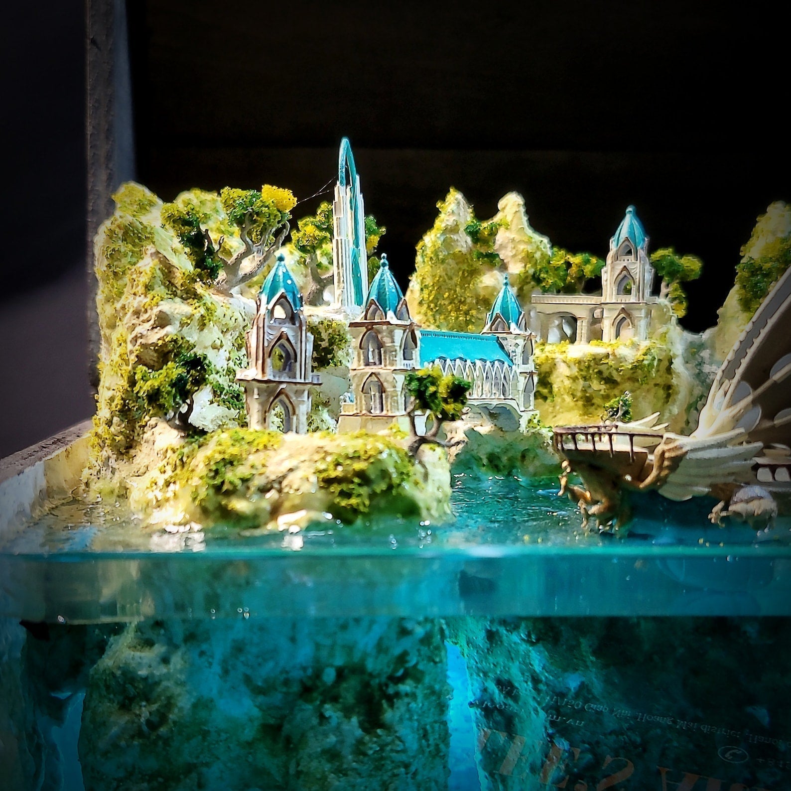 LOTR Lord Of Rings Elves Elf Boat Castle Diorama Treasure Mistery Box Gift Epoxy Resin - ArtFIGU