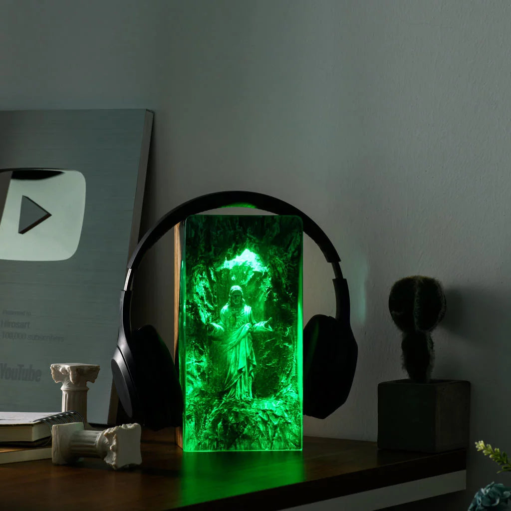 Jesus Headphone Stand Epoxy Resin Lamp, Night Light - ArtFIGU