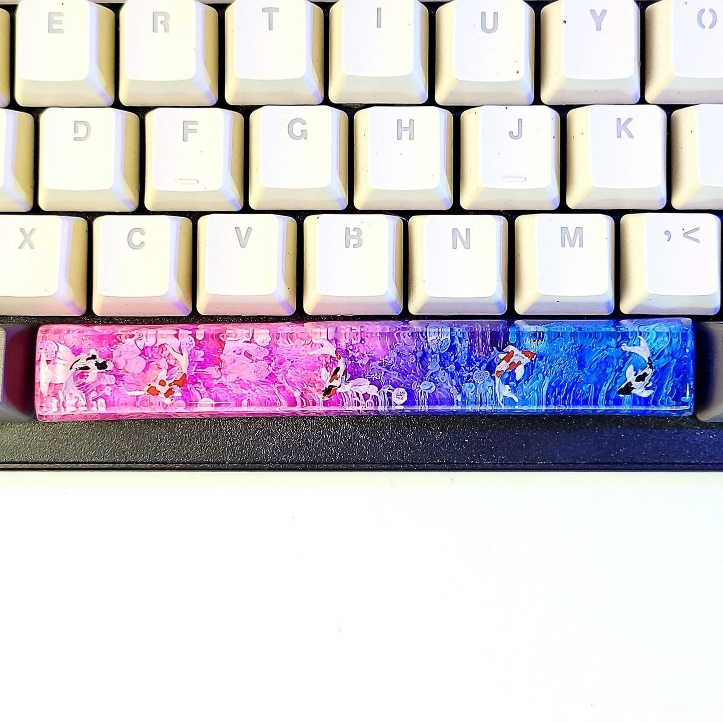 Koi Fish Spacebar Artisan Keycaps Epoxy Resin - ArtFIGU