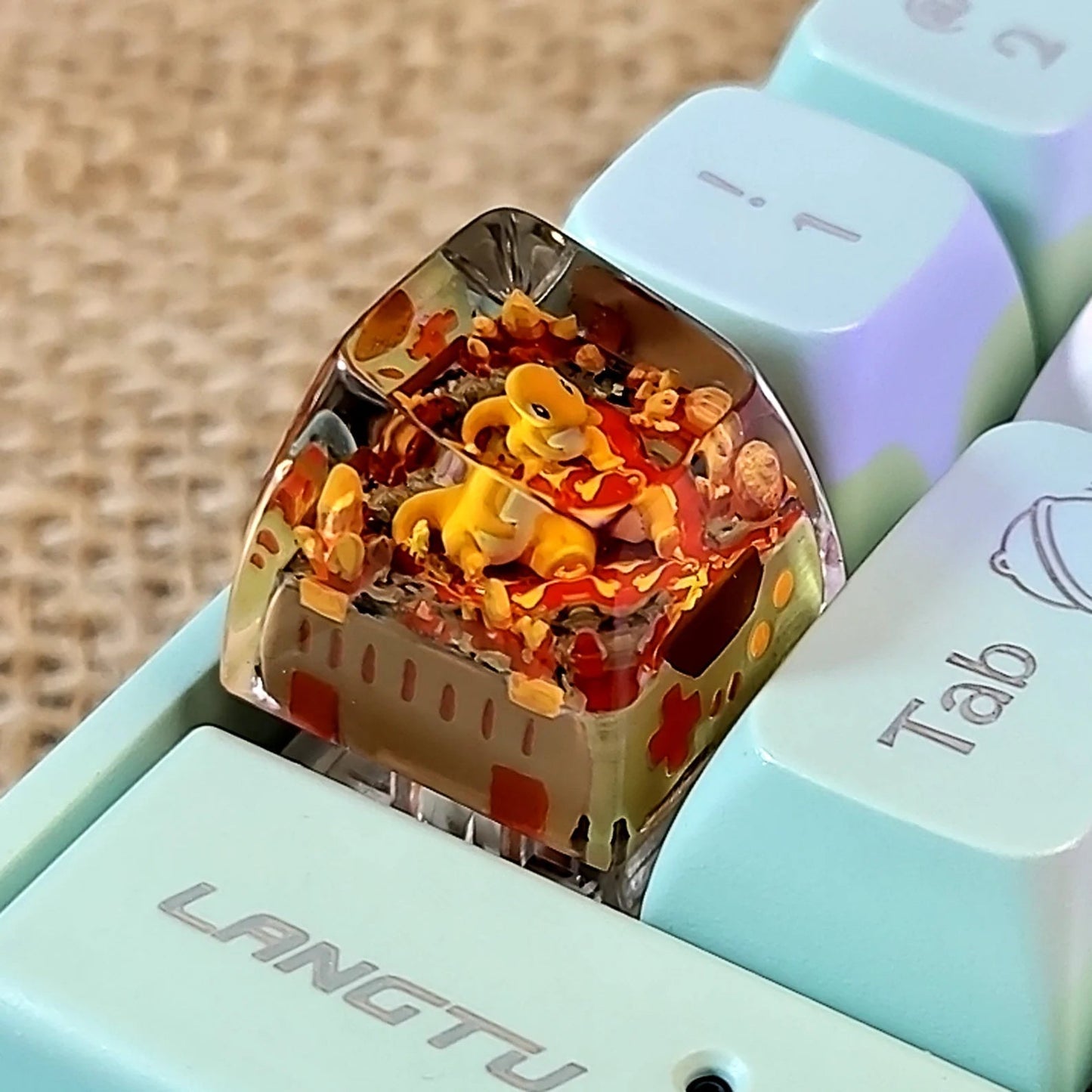 Pokemon Charmander Hitokage Artisan Keycaps Epoxy Resin