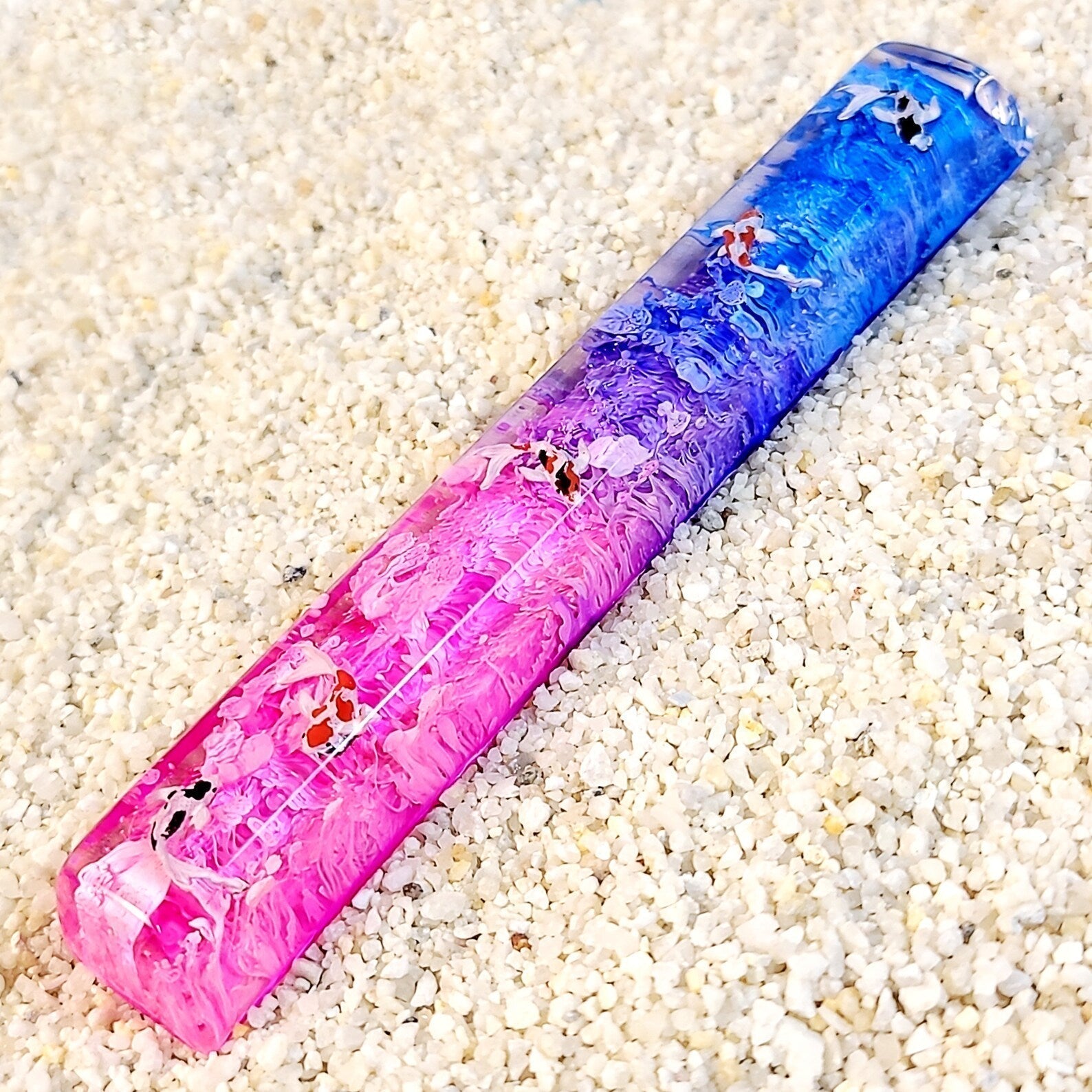 Koi Fish Spacebar Artisan Keycaps Epoxy Resin - ArtFIGU