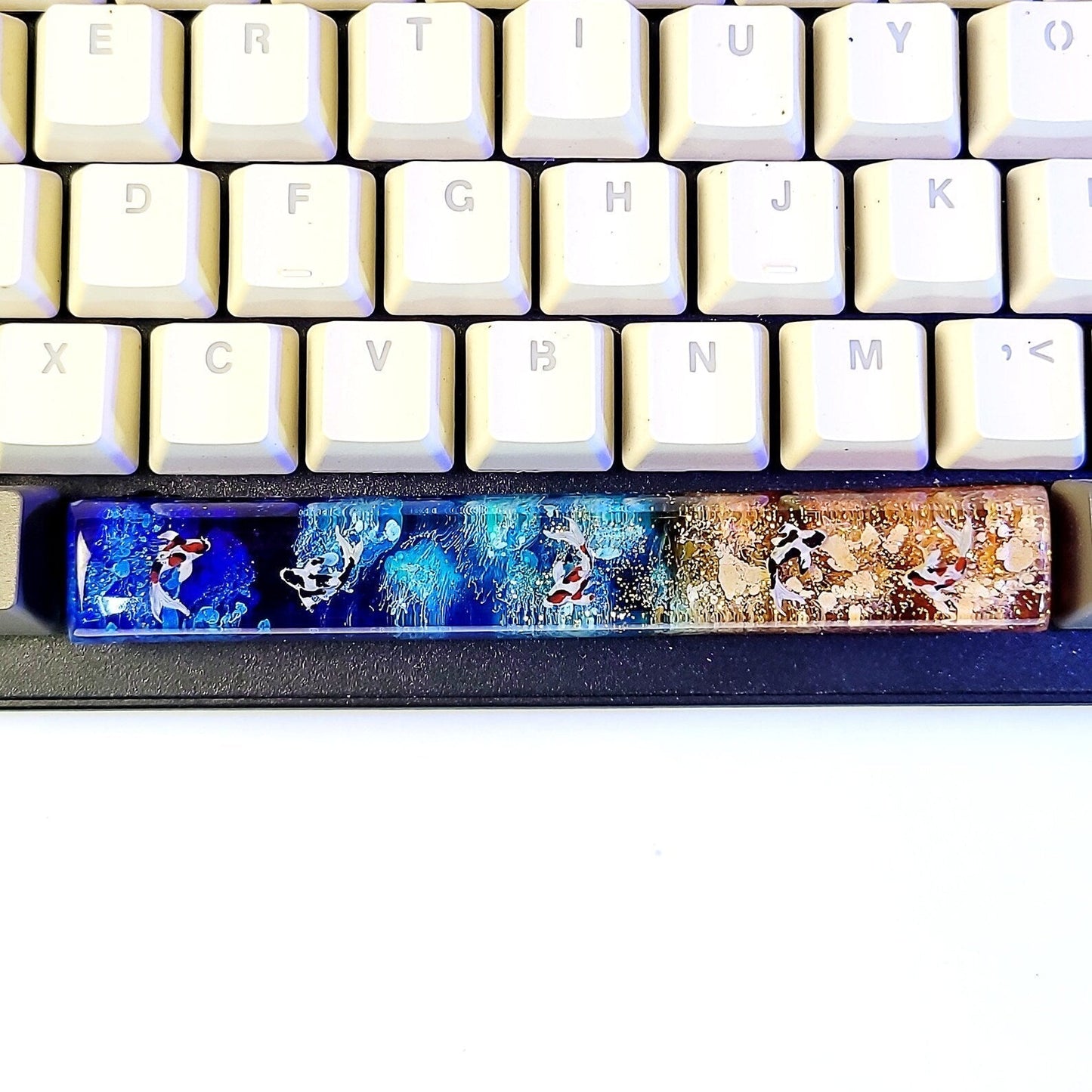 Koi Fish Spacebar Artisan Keycaps Epoxy Resin - ArtFIGU