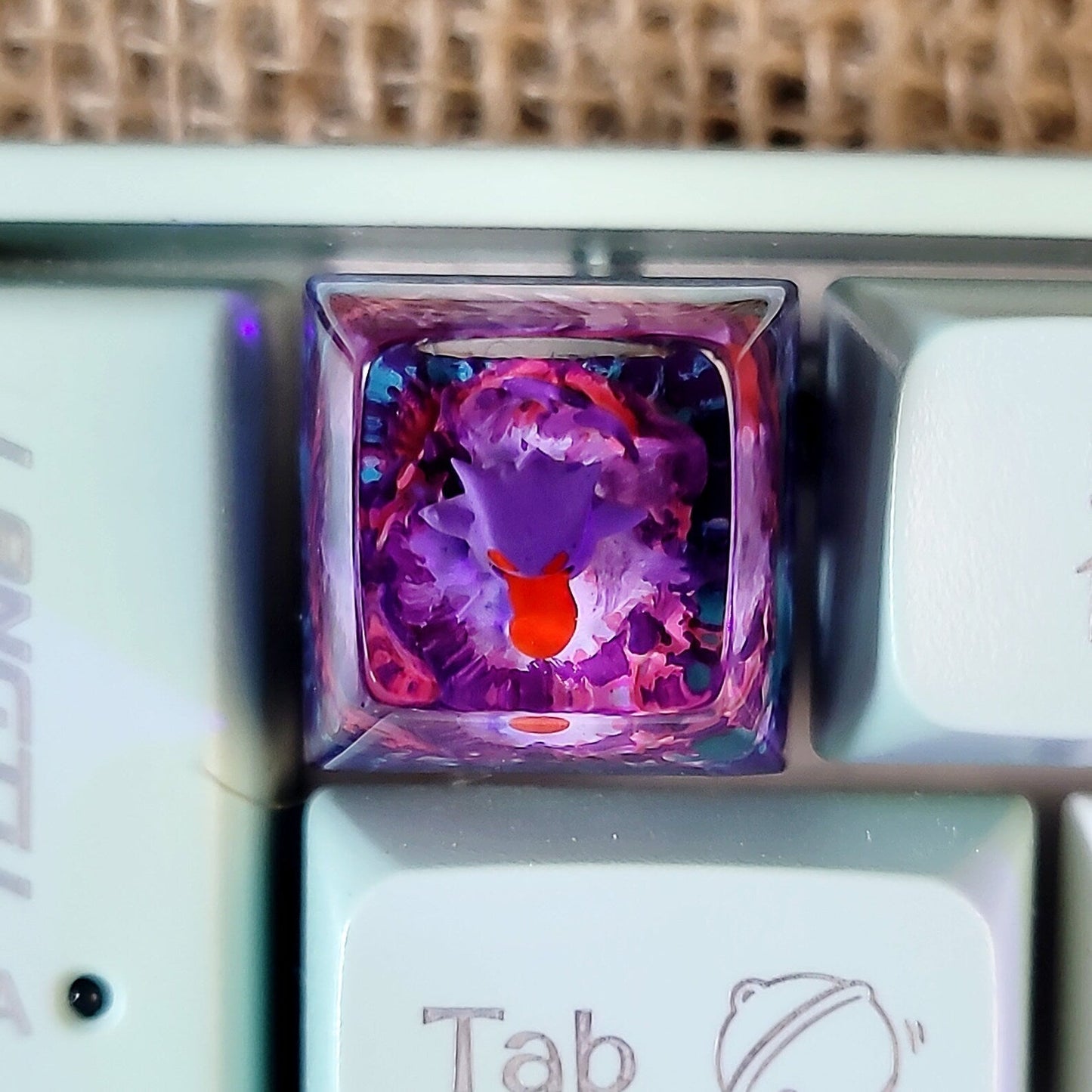 Pokemon Gengar Artisan Keycaps