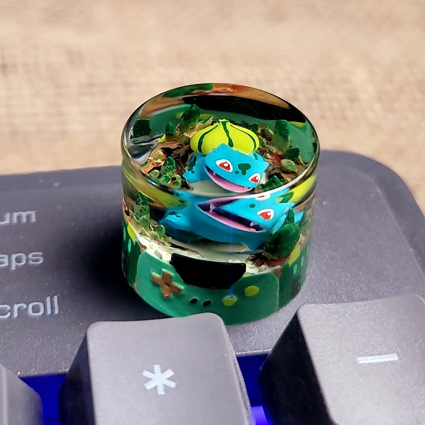 Pokemon Bulbasaur Fushigidane Keyboard Knob Artisan Keycaps Epoxy Resin