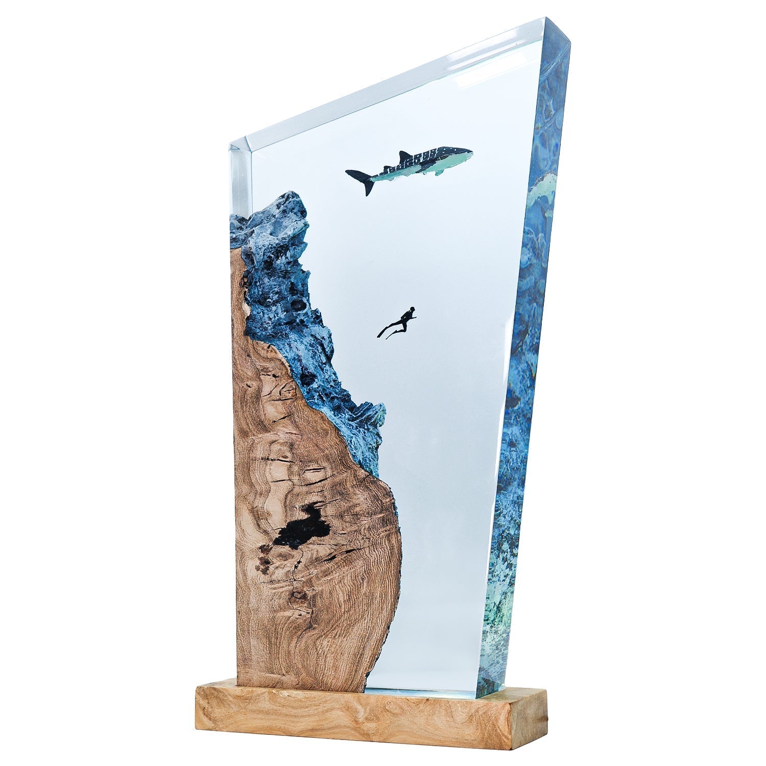 Whale Shark & Diver - High Quality Epoxy Resin Lamp - ArtFIGU