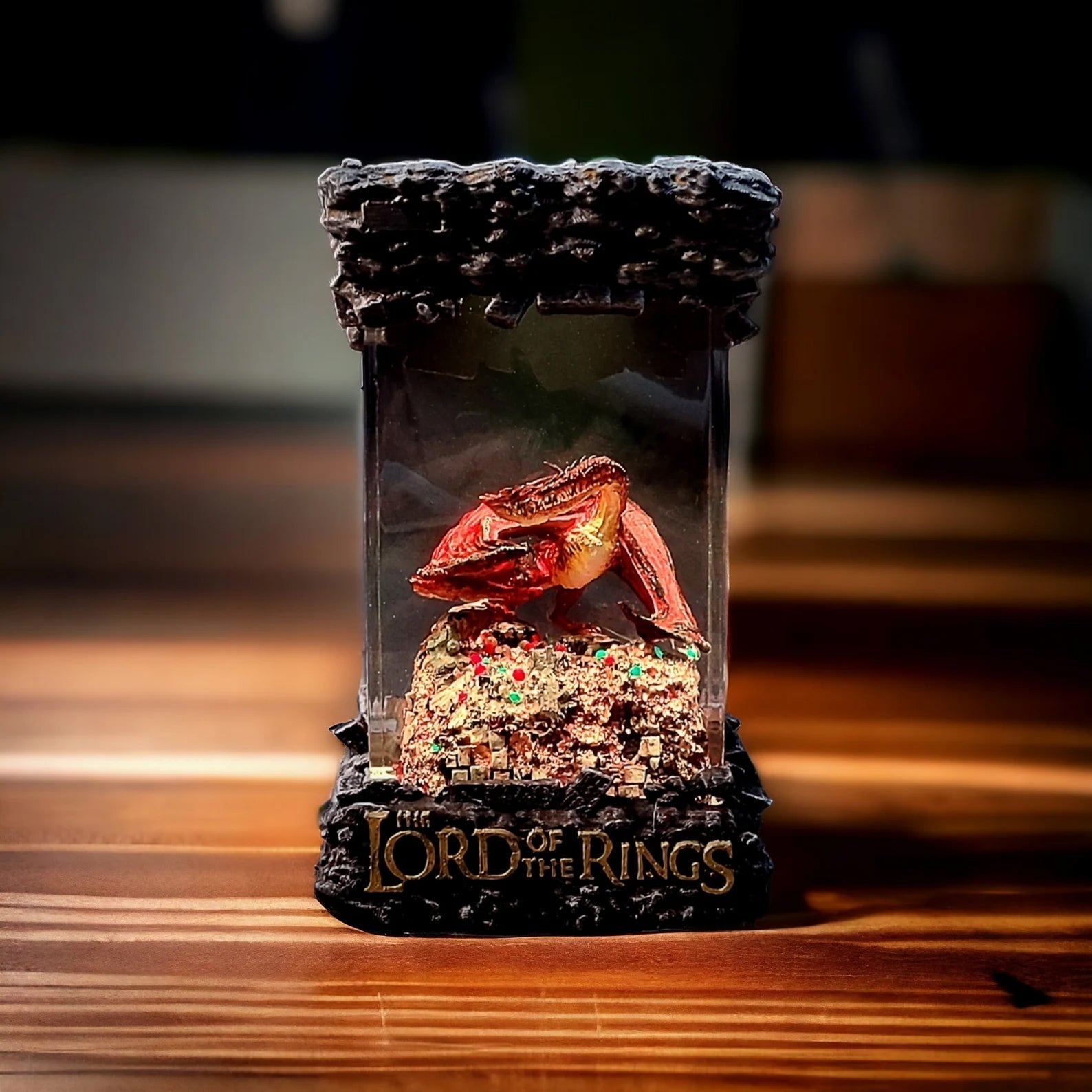 LOTR Lord Of Rings Smaug Dragon Diorama Epoxy Resin Lamp - ArtFIGU