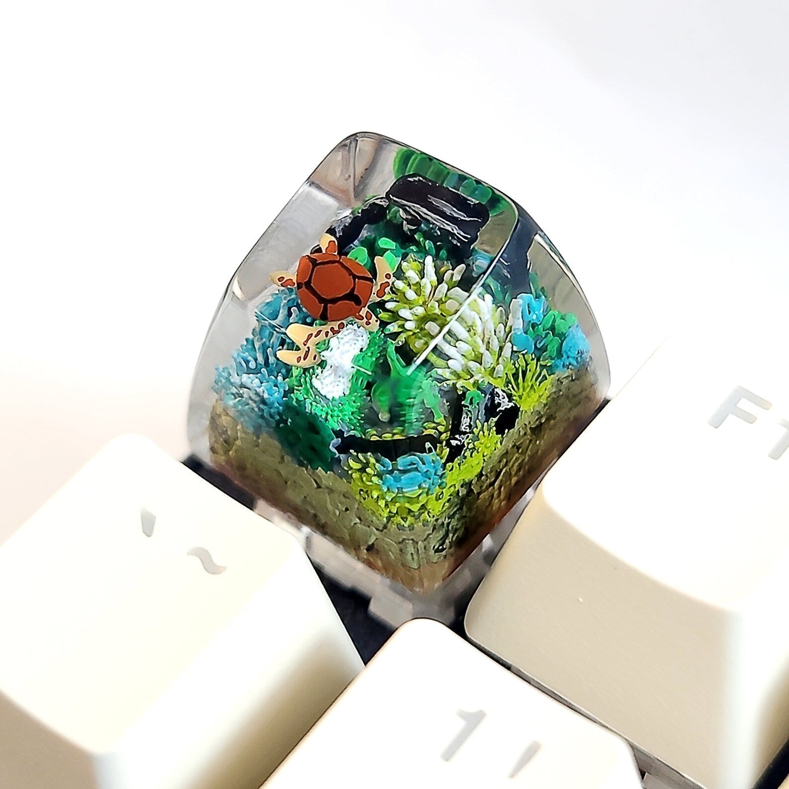 Siamese Fighting Fish Betta Artisan Keycaps Epoxy Resin - ArtFIGU