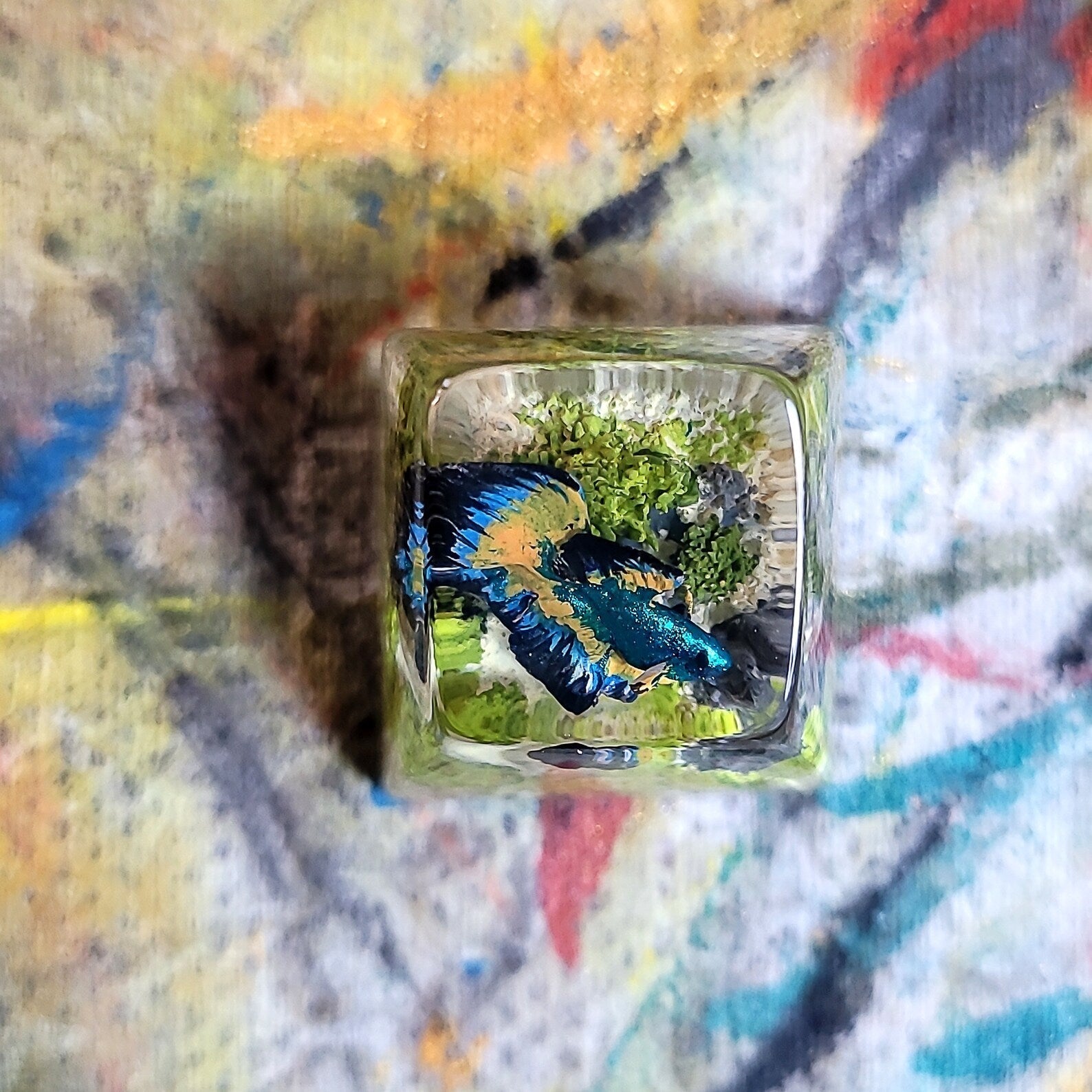 Siamese Fighting Fish Betta Artisan Keycaps Epoxy Resin - ArtFIGU