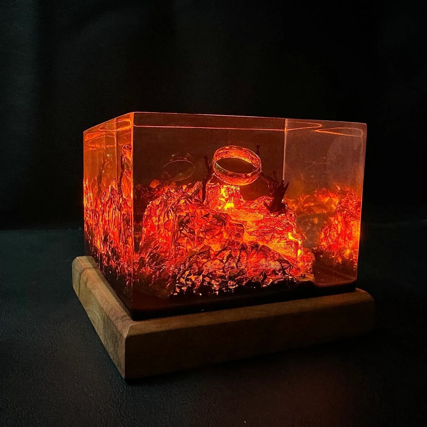 LOTR Lord Of Rings The One Ring Epoxy Resin Lamp - ArtFIGU