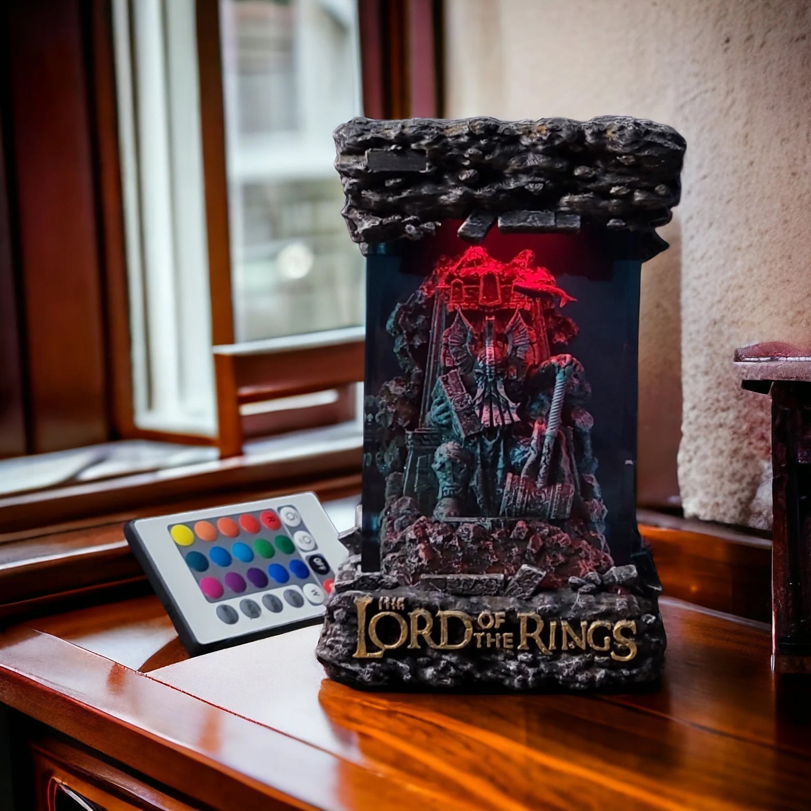 LOTR Lord Of Rings Dwarf King on Throne Diorama Epoxy Resin Lamp - ArtFIGU