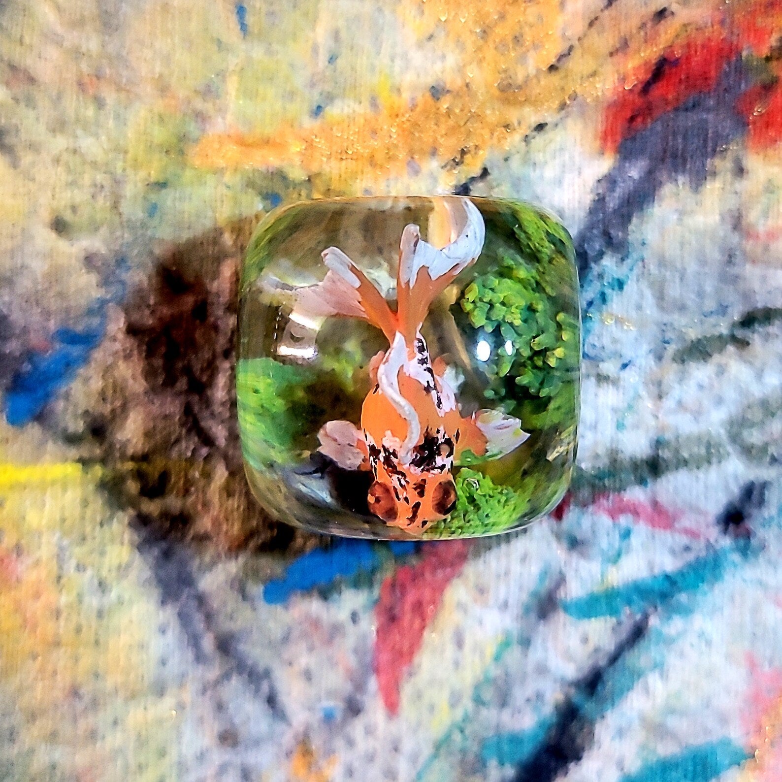 Gold Fish Artisan Keycaps Epoxy Resin - ArtFIGU