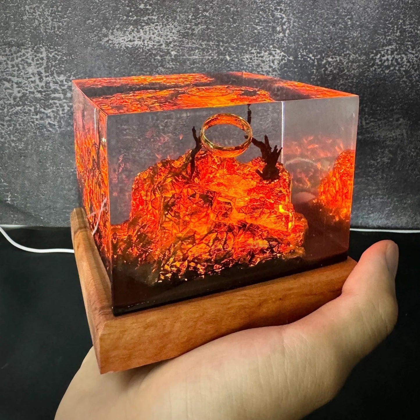 LOTR Lord Of Rings The One Ring Epoxy Resin Lamp - ArtFIGU