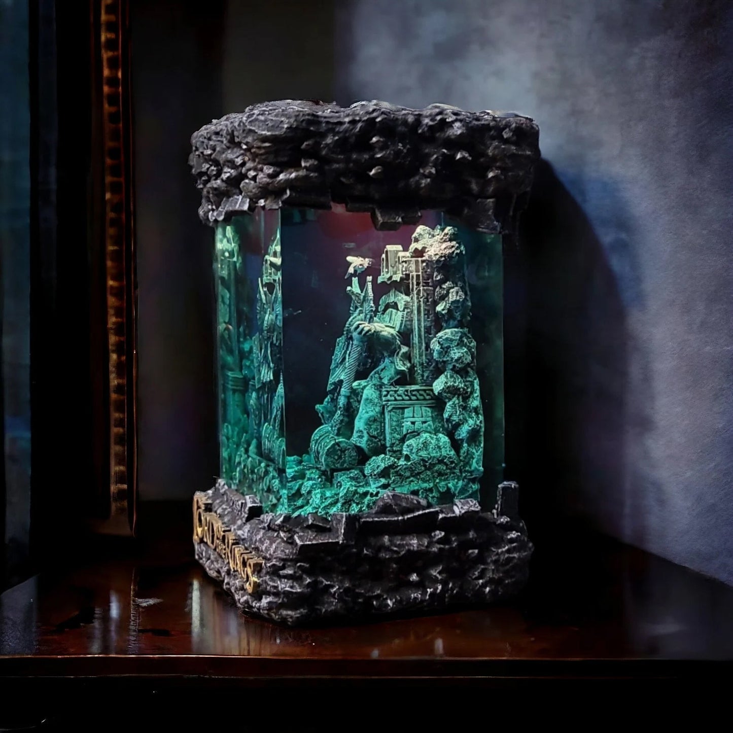 LOTR Lord Of Rings Dwarf King on Throne Diorama Epoxy Resin Lamp - ArtFIGU