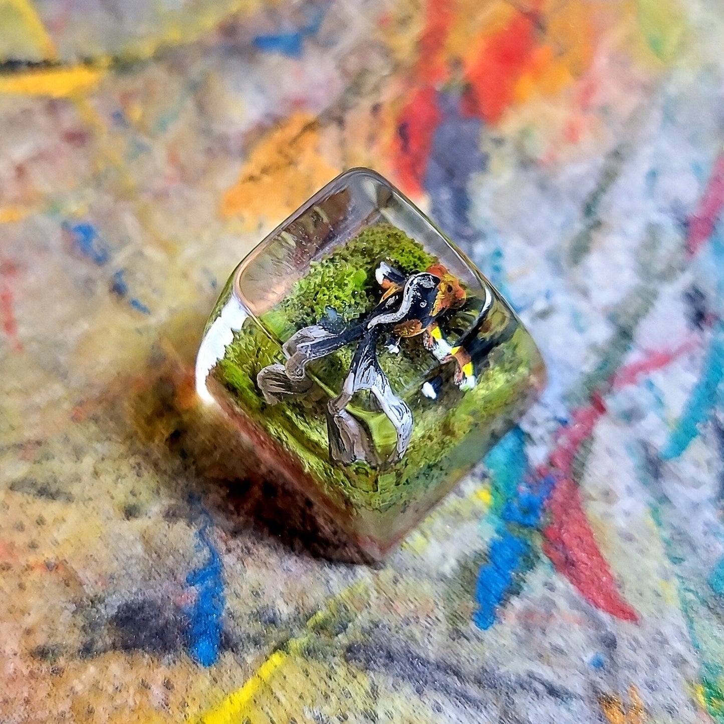 Black Gold Fish Artisan Keycaps Epoxy Resin - ArtFIGU