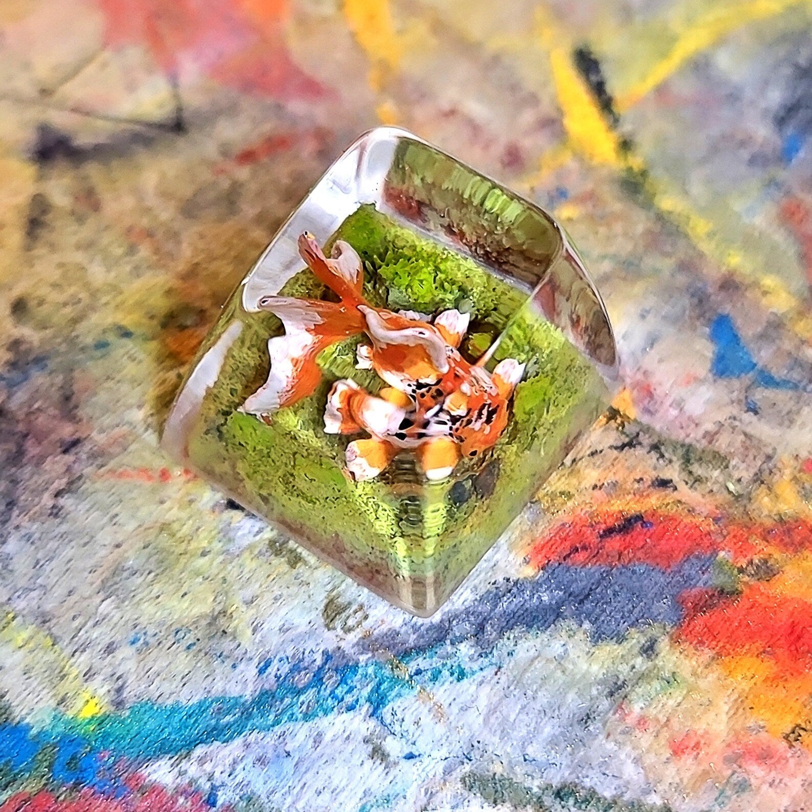 Gold Fish Artisan Keycaps Epoxy Resin - ArtFIGU