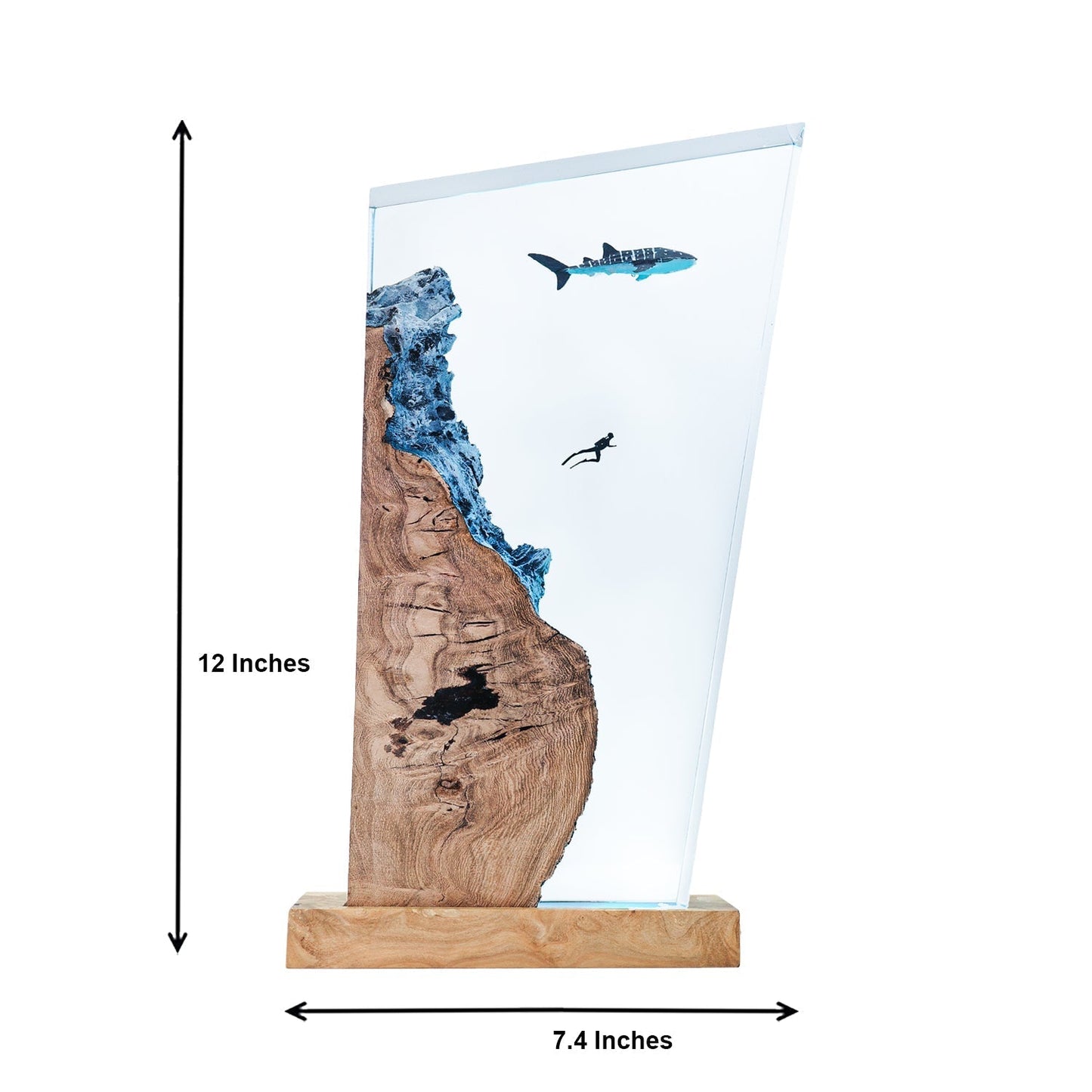 Whale Shark & Diver - High Quality Epoxy Resin Lamp - ArtFIGU